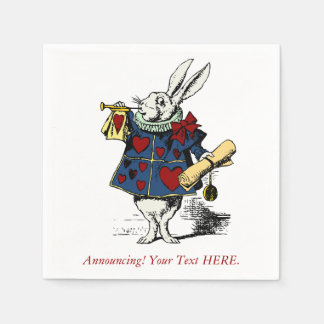 Serviette Jetable Faire-part Alice personnalisée dans le pays des me