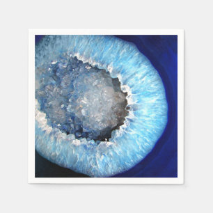 Serviette Jetable Falln Geode en cristal bleu