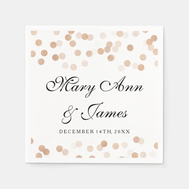 Serviette Jetable Faux mariage Parties scintillant à huile de cuivre (Devant)