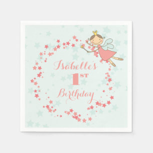 Serviette Jetable Fée Whimsical Princesse Fille 1er anniversaire fêt