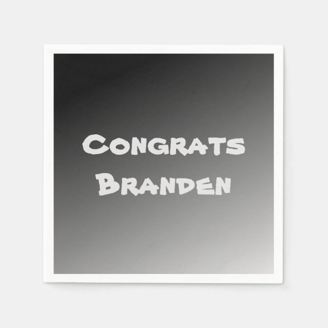 Serviette Jetable Félicitations pour le dégradé noir (Devant)