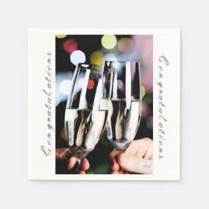 Serviette Jetable Félicitations Toast Champagne Glass