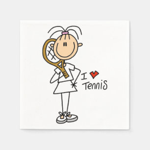 Serviette Jetable Femme I Love Tennis