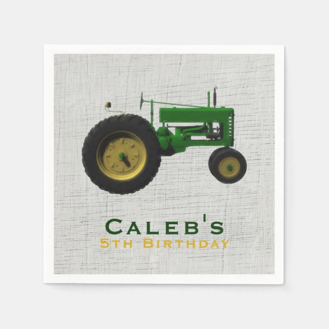 Serviette Jetable Ferme Barnyard Tractor Anniversaire Fête Favoriser (Devant)