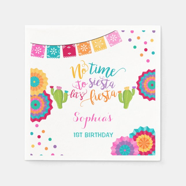Serviette Jetable Fête Anniversaire Napkin Fête mexicaine (Devant)