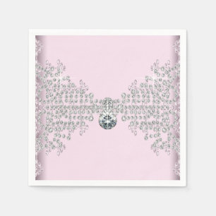 Serviette Jetable Fête d'anniversaire de diamant rose