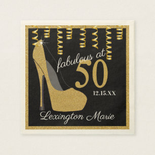 Serviette Jetable Fête d'anniversaire de la chaussure à talons hau