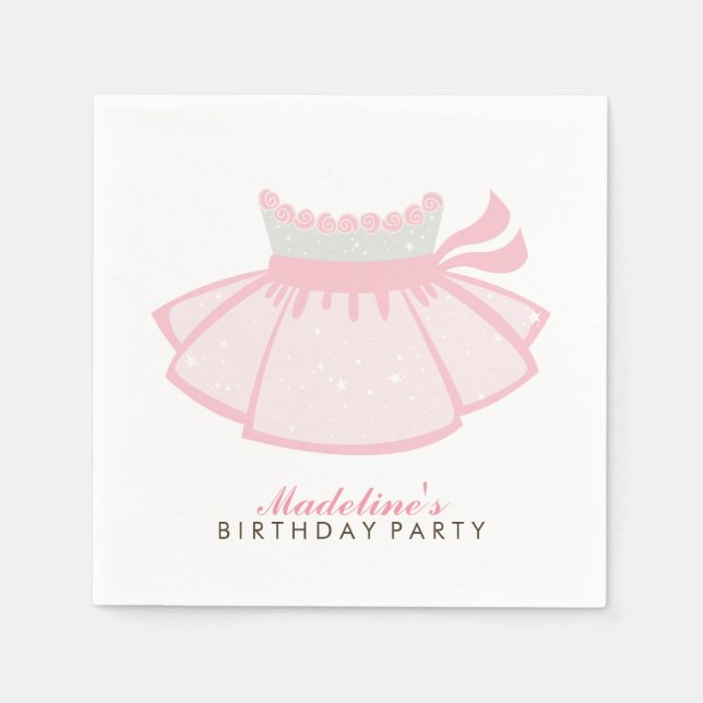 Serviette Jetable Fête d'anniversaire de la fille Tutu rose (Devant)