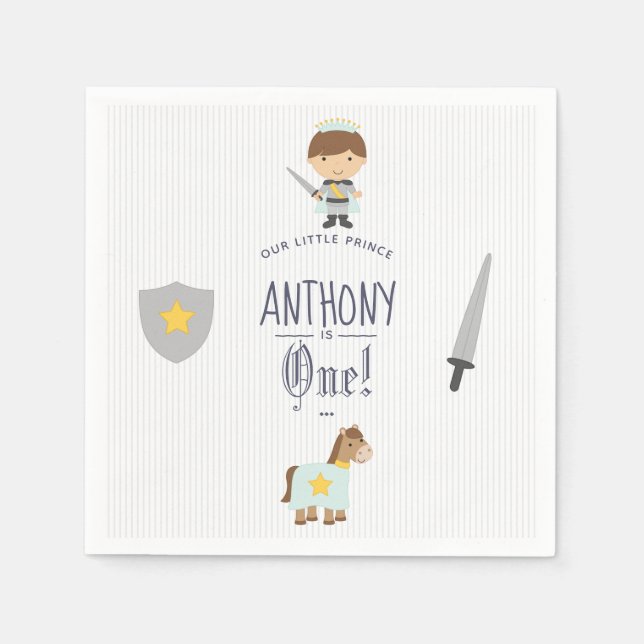 Serviette Jetable Fête d'anniversaire de Notre Petit Prince (Devant)