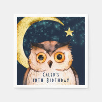 Fête d'anniversaire de sommeil mignon de hibou noc