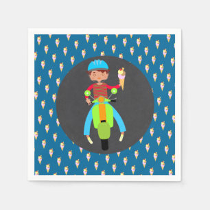 Serviette Jetable Fête d'anniversaire italienne de garçon de scooter