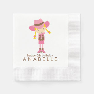Serviette Jetable Fête d'anniversaire occidentale de petite cow-gir
