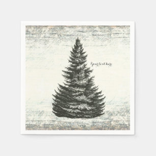 Serviette Jetable Fête de campagne en bois rustique d'arbre de pin h