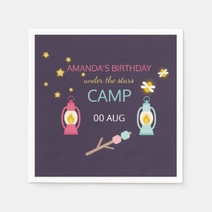 Serviette Jetable Fête de glamping pour filles personnalisée