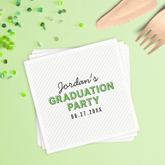 Serviette Jetable Fête de Graduation verte (Créateur téléchargé)
