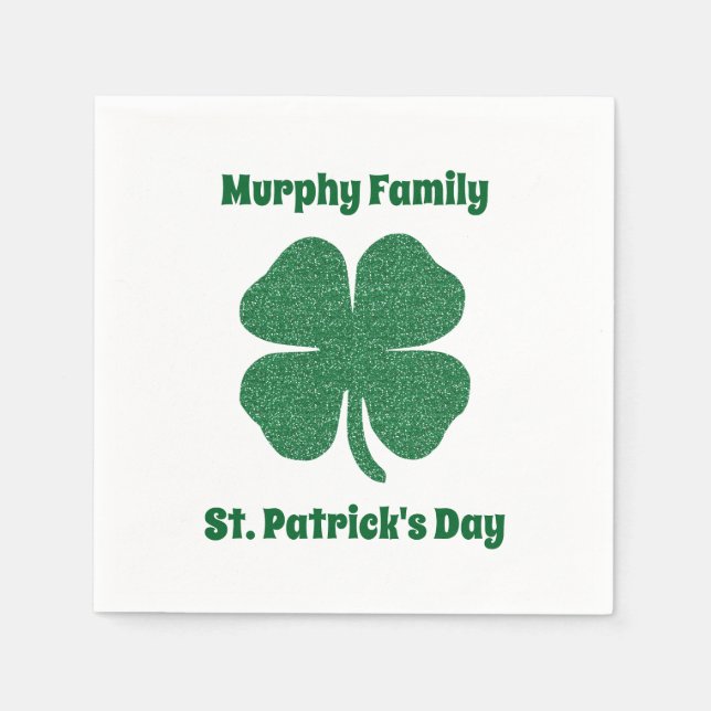 Serviette Jetable Fête de la Saint-Patrick personnalisée (Devant)