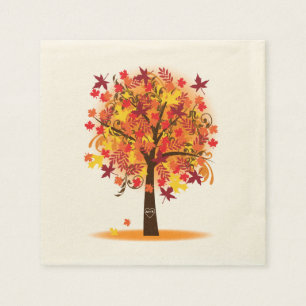 Serviette Jetable Fête des mariées Automne Ecru Standard Cocktail Na