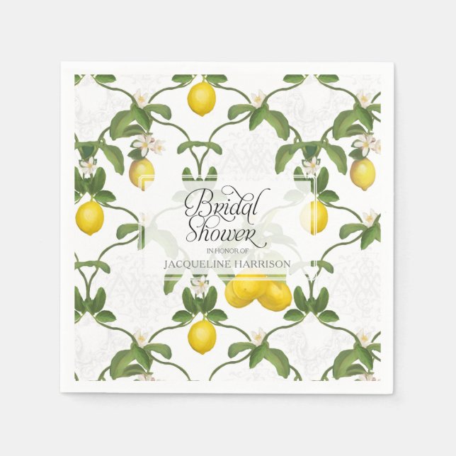 Serviette Jetable Fête des mariées Citron Espalier Trellis Citrus Fl (Devant)