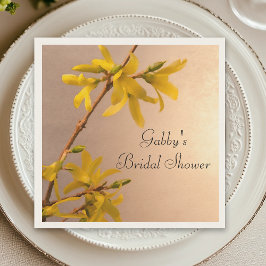 Serviette Jetable Fête des mariées Fleurs Forsythia Printemps Jaune