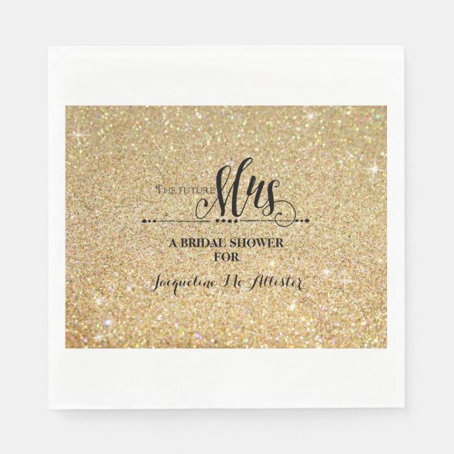 Serviette Jetable Fête des mariées Gold Parties scintillant Avenir M (Devant)