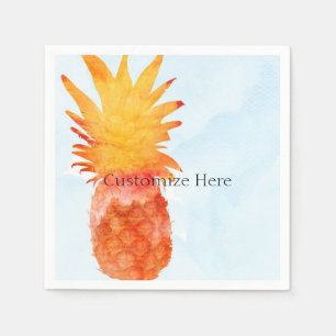 Serviette Jetable Fête tropicale d'été aquarelle Ananas
