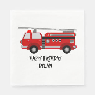 Serviette Jetable Feu camion fête Anniversaire Naples personnalisées