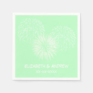 Serviette Jetable Feu d'artifice, Arrière - plan de menthe, Nom Mono