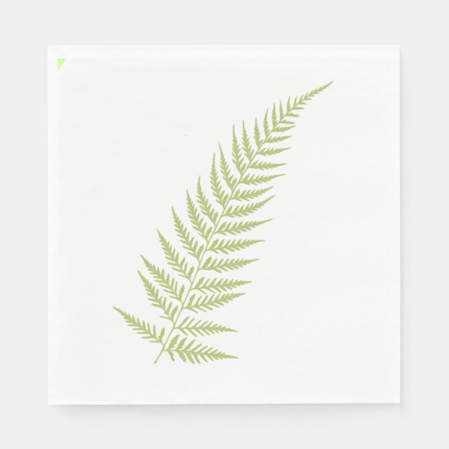Serviette Jetable Feuille de fougère botanique pressée - Couleur de  (Devant)