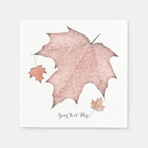 Serviette Jetable Feuilles de l'automne scintillantes Hiver Automne
