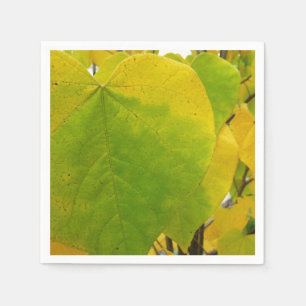 Serviette Jetable Feuilles jaunes et vertes de Redbud