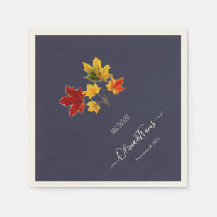 Serviette Jetable feuilles vintages d'érable - tomber amoureux