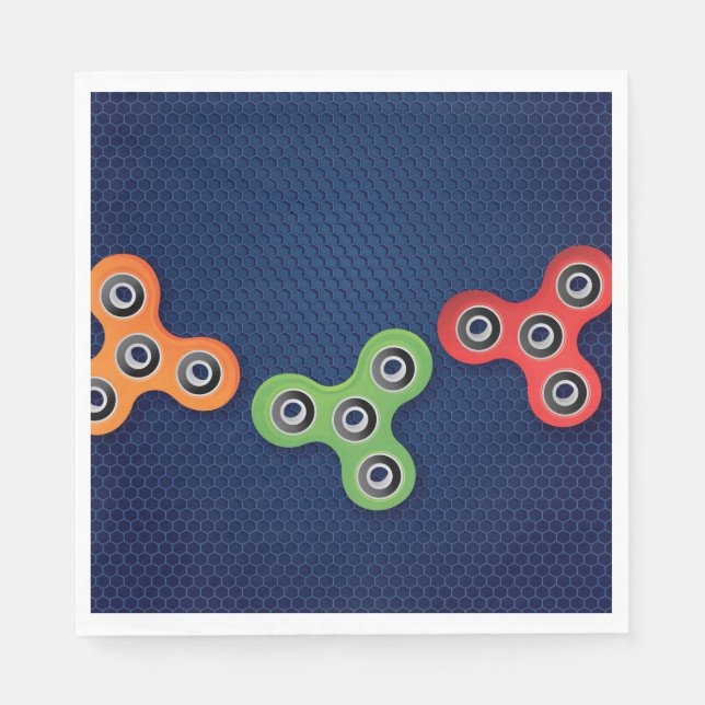Serviette Jetable Fidget Spinner Anniversday Party Napkins (Devant)