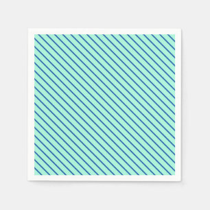 Serviette Jetable Filets diagonaux - aqua et marine