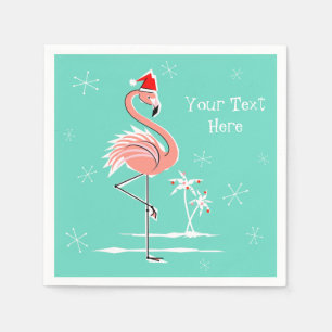 Serviette Jetable Flamant rose de Noël Papier à papier