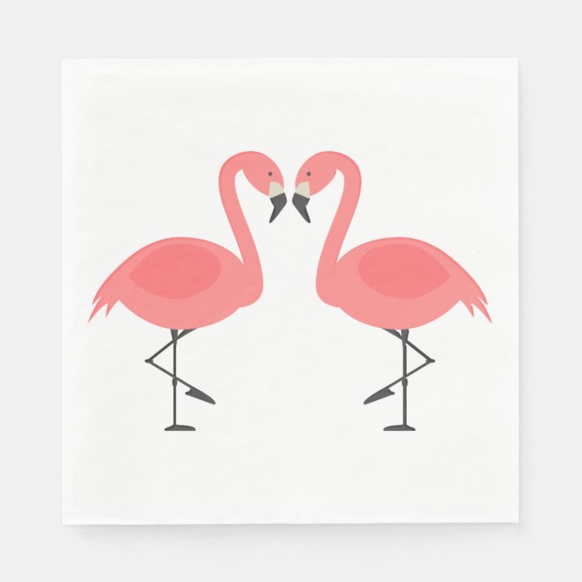 Serviette Jetable Flamants roses roses Mariage, Fête des mariées Lua (Devant)