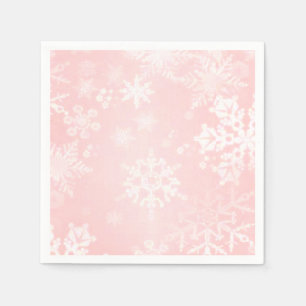 Serviette Jetable Flammes de neige sur Naples en papier rose