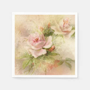 Serviette Jetable Fleur de cru de rose rose