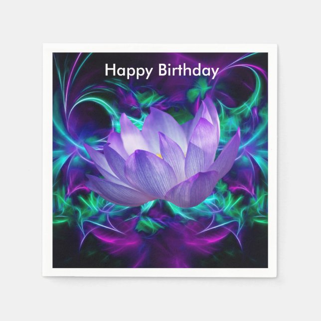 Serviette Jetable Fleur de lotus pourpre et sa signification (Devant)