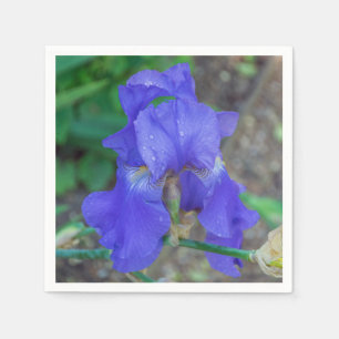 Serviette Jetable Fleur d'iris bleue