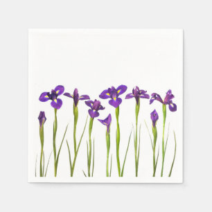 Serviette Jetable Fleur Iris Violet Fleur Iris Colorée Fleurs Floral