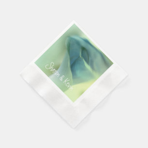 Serviette Jetable Fleur romantique dans les tons bleus - Mariage