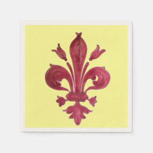 SERVIETTE JETABLE FLEUR ROUGE DE LIS