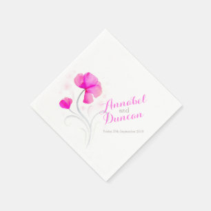 Serviette Jetable fleur sauvage mariage art rose papier serviette