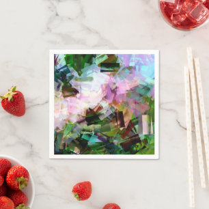 SERVIETTE JETABLE FLEURS ABSTRAITES