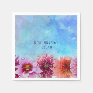 Serviette Jetable Fleurs aquarelle moderne floral Baby Shower