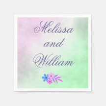 Fleurs Parchemin de Mariage violet et vert