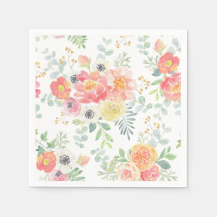 Serviette Jetable Fleurs Pastel