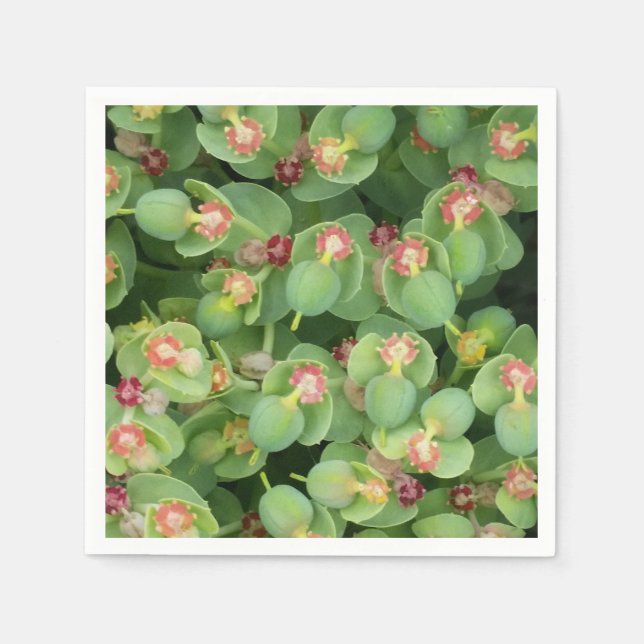 Serviette Jetable Flore verte minuscule (Devant)