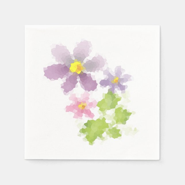 Serviette Jetable Flower mosaic (Devant)