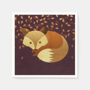 Serviette Jetable Fox mignon d'automne
